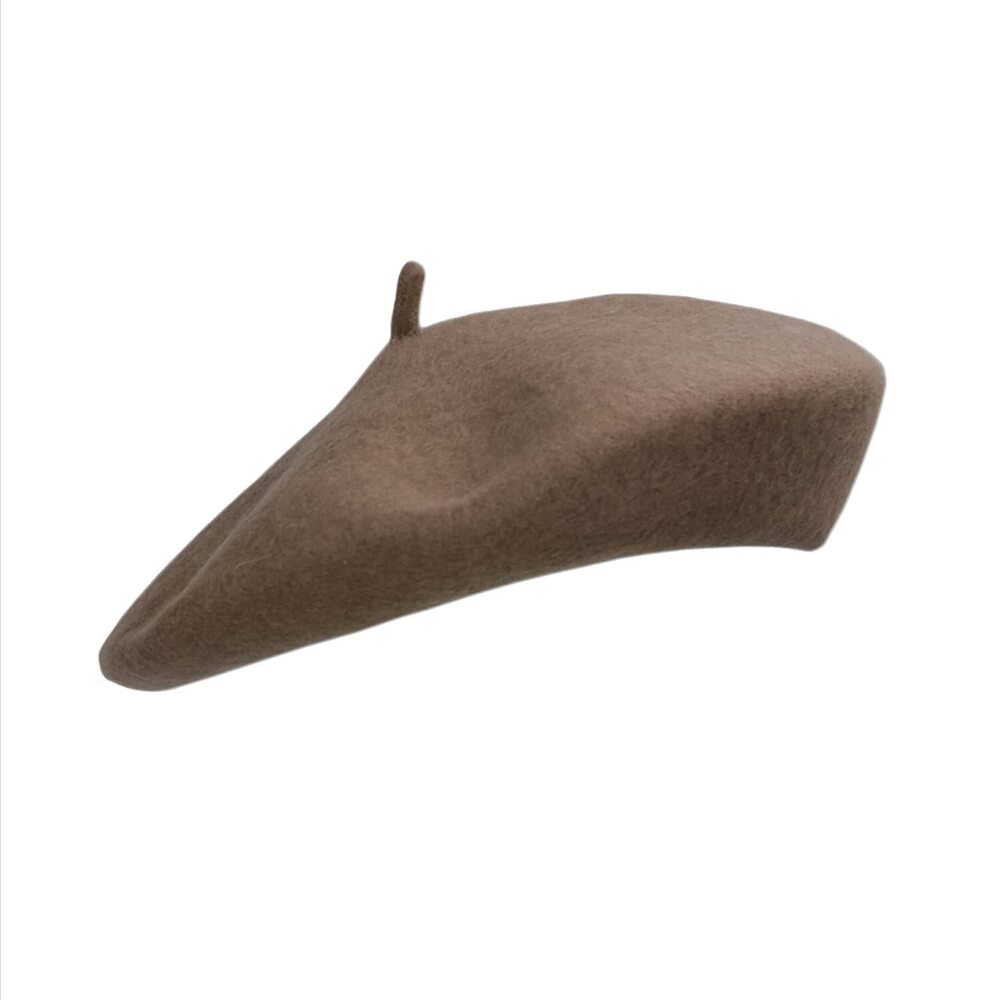 8352 Beret Hat Artist French Style Warm Thick Wool Solid Color For Women Girl